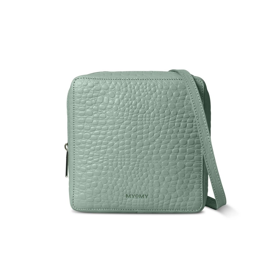 Dames MYoMY Cross-Body | City Square Midi - Croco Ocean Green Croco-Ocean-Green