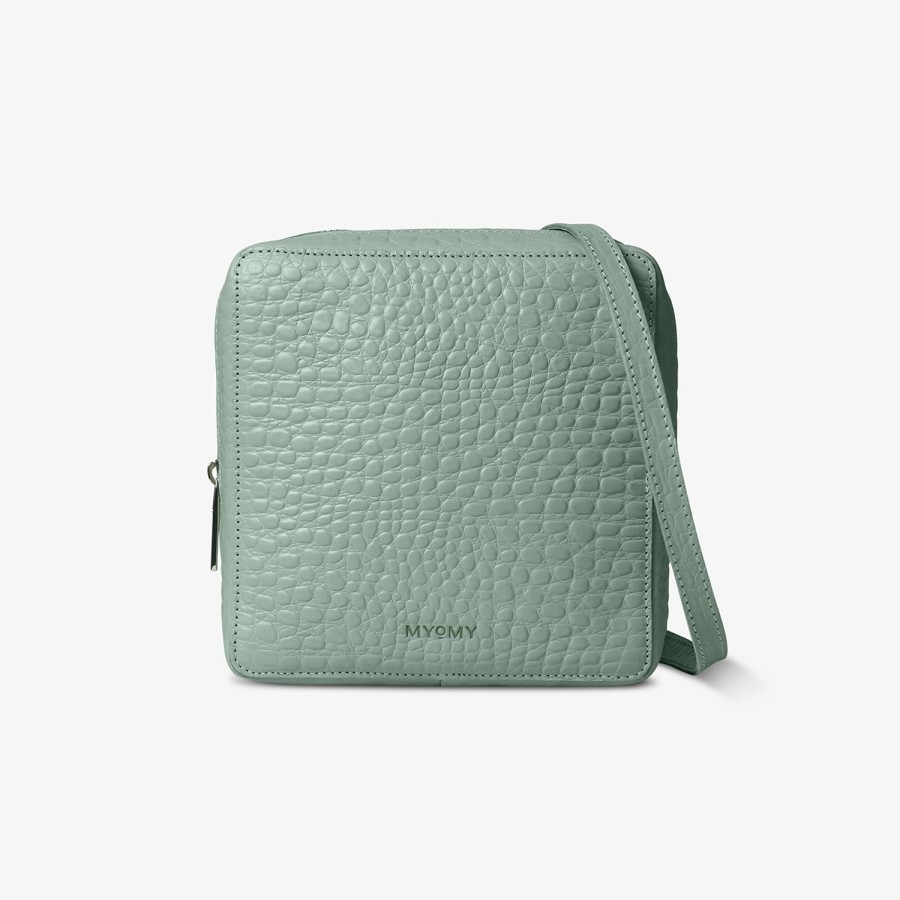 Dames MYoMY Cross-Body | City Square Midi - Croco Ocean Green Croco-Ocean-Green