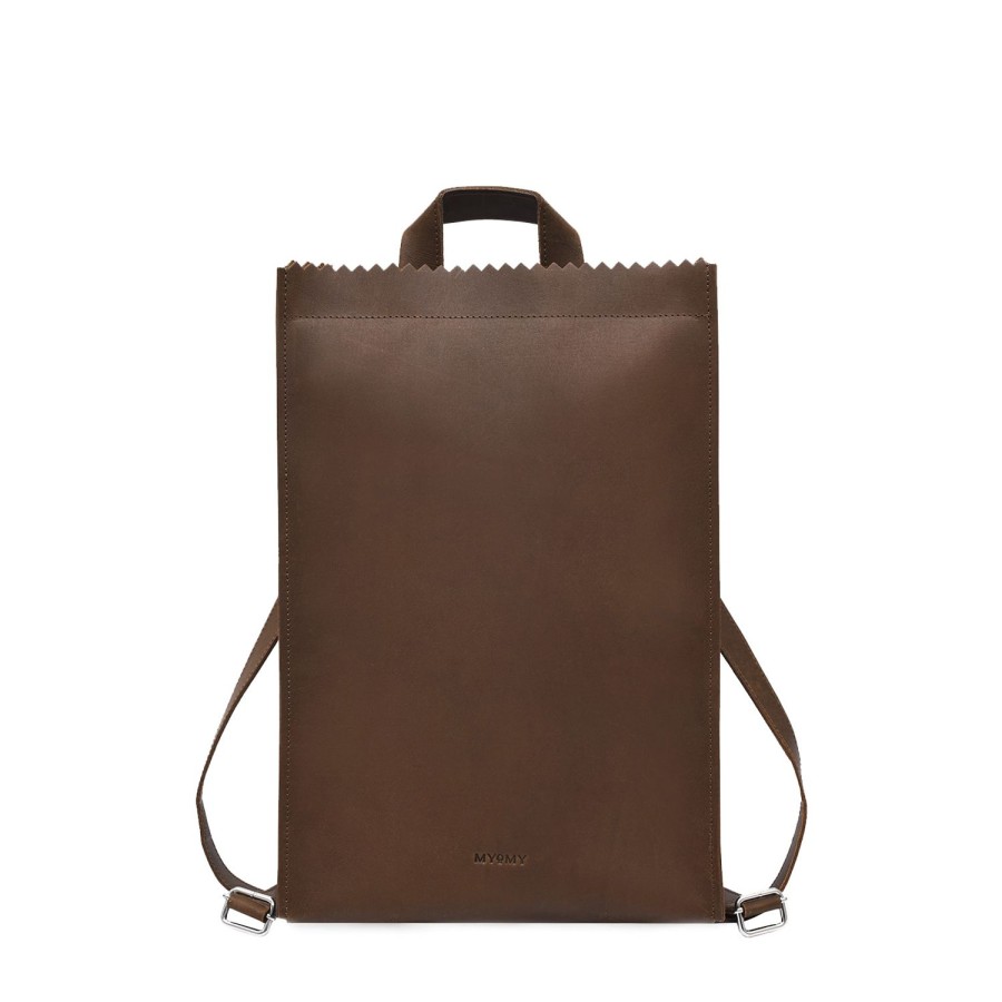 Dames MYoMY Rugzakken | My Paper Bag Backbag - Hunter Mid Brown Hunter-Mid-Brown