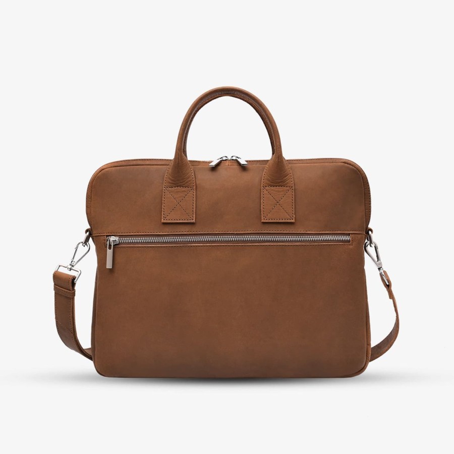 Dames MYoMY Business- En Laptoptassen | My Philip Bag - Laptop - Hunter Mid Brown Hunter-Mid-Brown