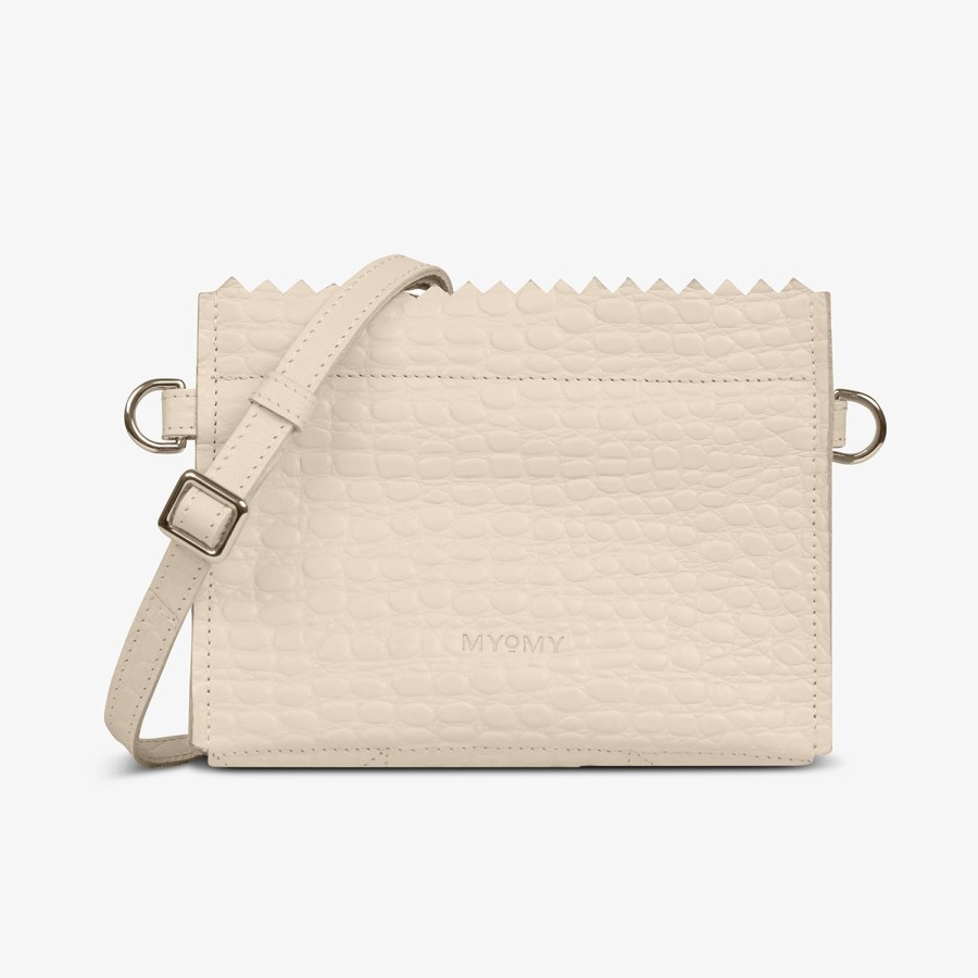 Dames MYoMY Kleine Tassen | My Paper Bag Everyday - Croco Off White Croco-Off-White