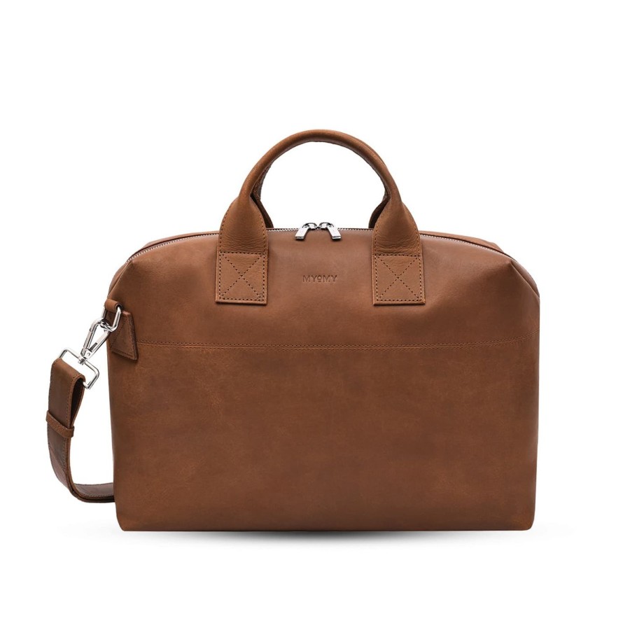 Dames MYoMY Business- En Laptoptassen | My Philip Bag - Business - Hunter Mid Brown Hunter-Mid-Brown