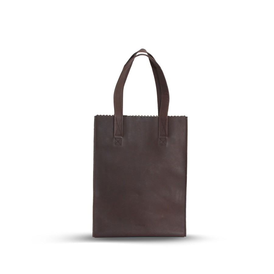 Dames MYoMY Shoppers | My Paper Bag Shopper - Pre-Owned - Hunter Chocolate Brown Hunter-Chocolate-Brown