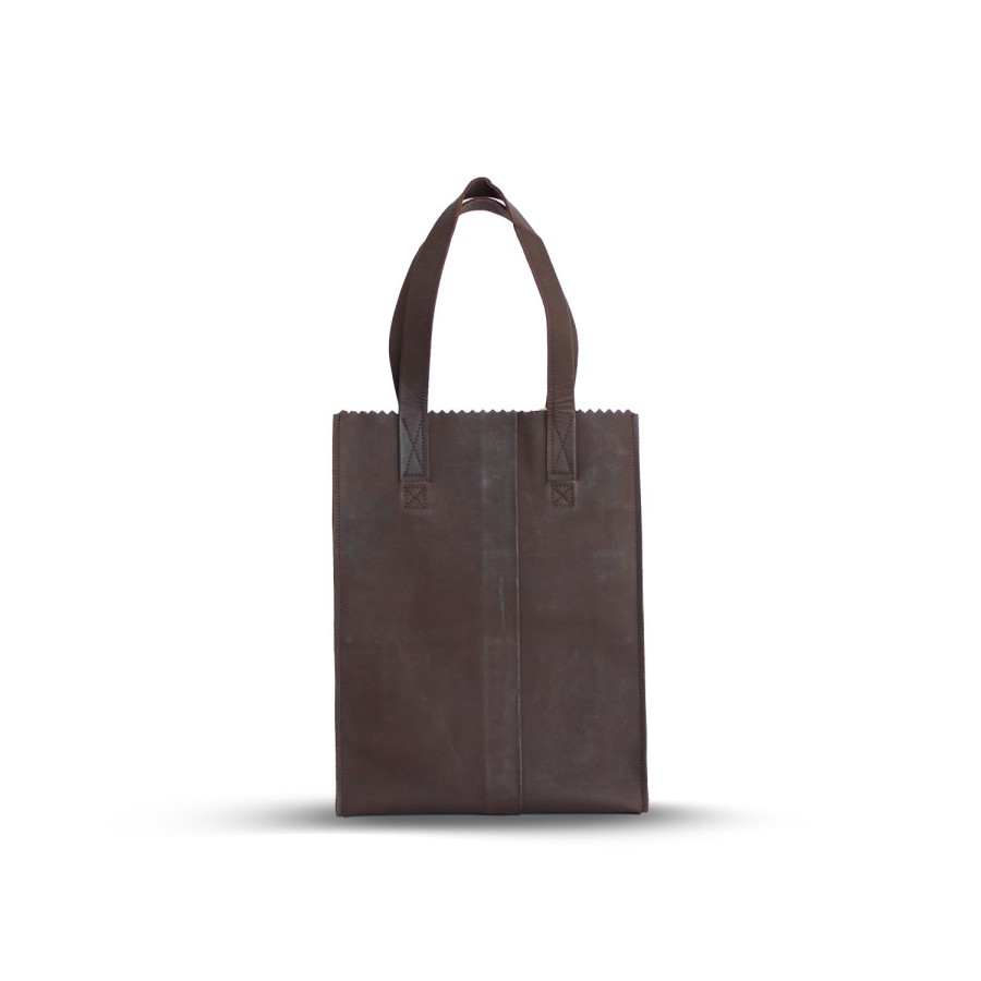 Dames MYoMY Shoppers | My Paper Bag Shopper - Pre-Owned - Hunter Chocolate Brown Hunter-Chocolate-Brown