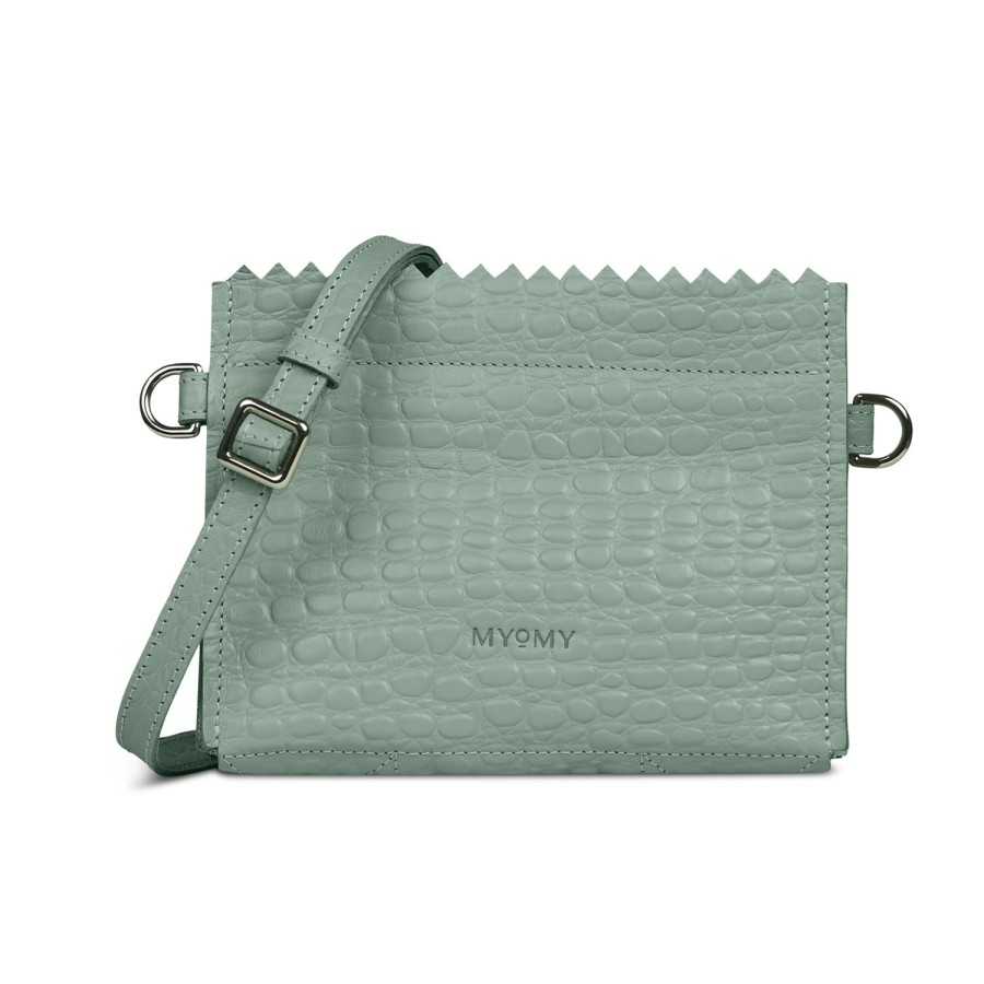 Dames MYoMY Kleine Tassen | My Paper Bag Everyday - Croco Ocean Green Croco-Ocean-Green