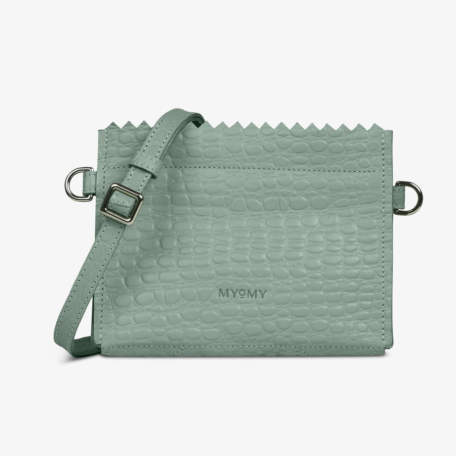 Dames MYoMY Kleine Tassen | My Paper Bag Everyday - Croco Ocean Green Croco-Ocean-Green