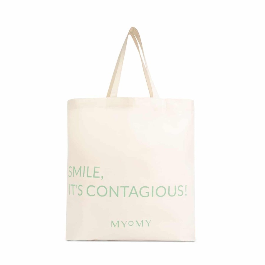 Dames MYoMY Shoppers | My Changemaker Bag Smile - Waste Cotton Green Waste-Cotton-Green