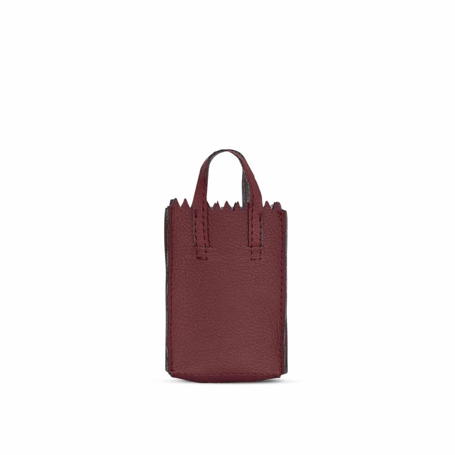 Dames MYoMY Sleutelhangers | My Paper Bag Miniatuur Met Sleutelhanger - Appleskin - Appleskin Burgundy Appleskin-Burgundy