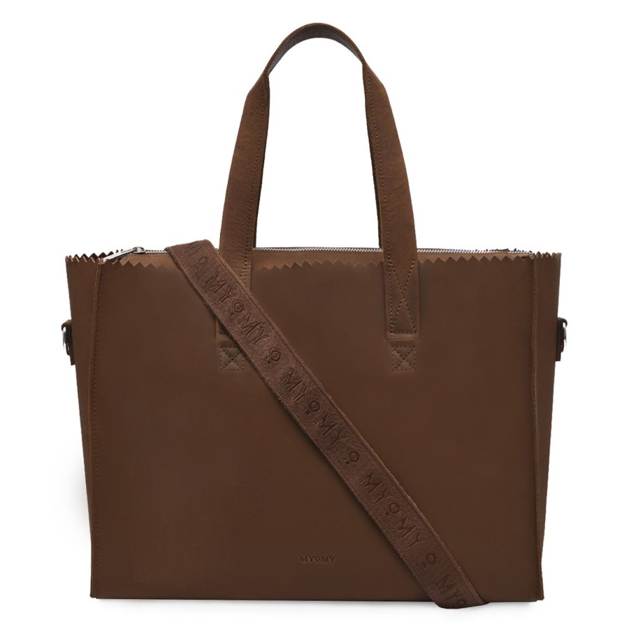 Dames MYoMY Business- En Laptoptassen | My Paper Bag Baby - Hunter Mid Brown Hunter-Mid-Brown