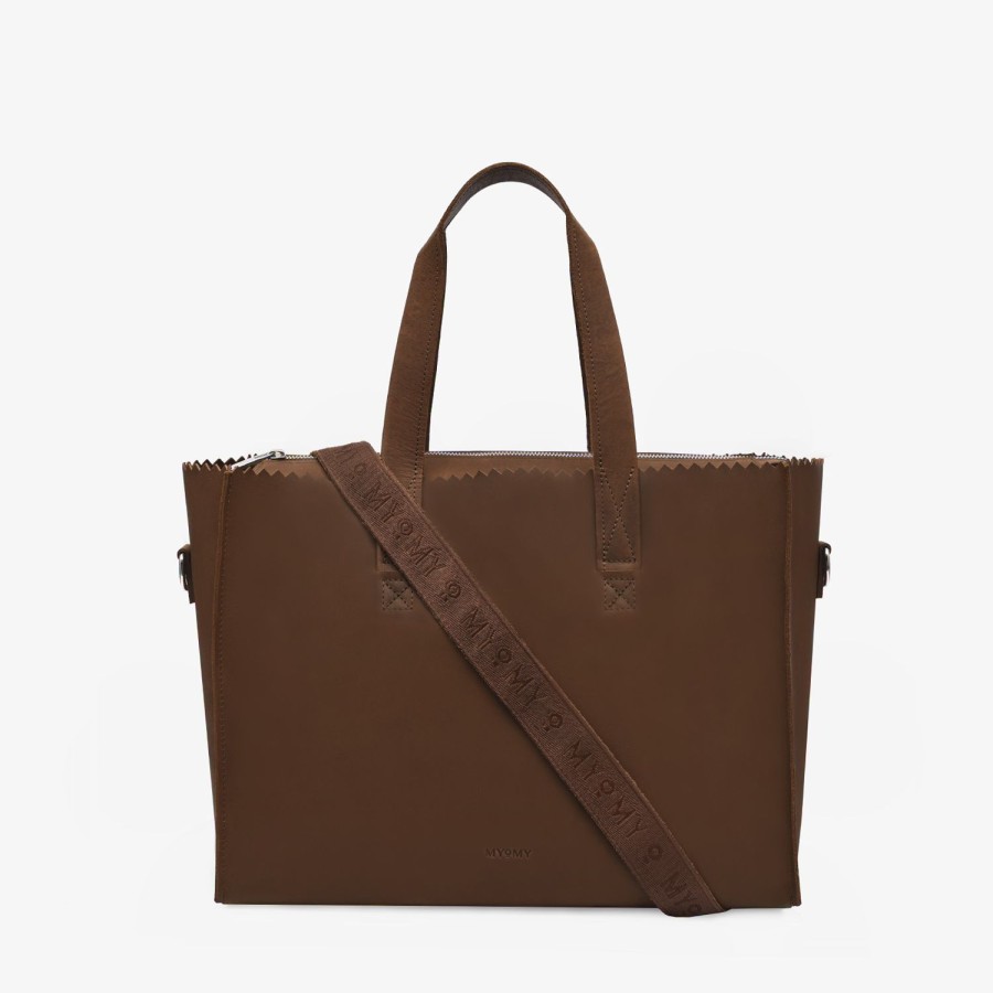 Dames MYoMY Business- En Laptoptassen | My Paper Bag Baby - Hunter Mid Brown Hunter-Mid-Brown