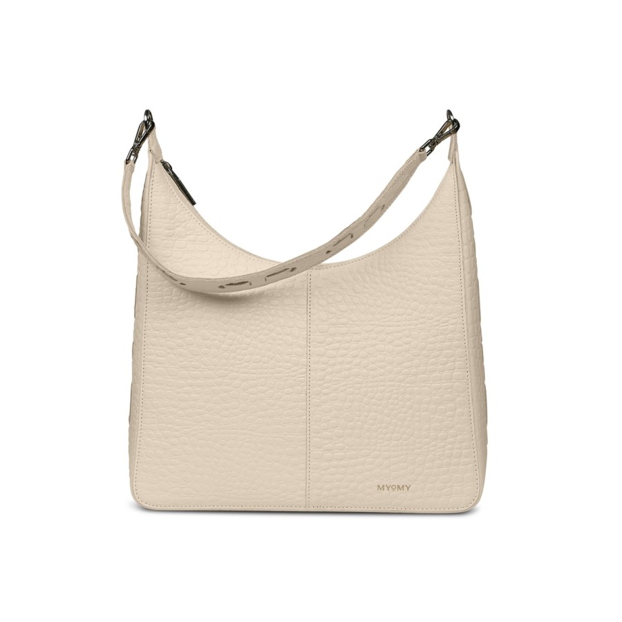 Dames MYoMY Shoppers | My Lima Bag Hobo - Croco Off White Croco-Off-White