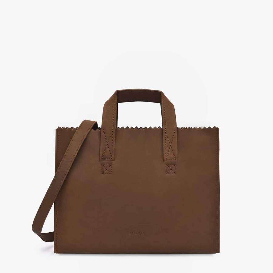 Dames MYoMY Cross-Body | My Paper Bag Handtas Cross-Body - Hunter Mid Brown Hunter-Mid-Brown