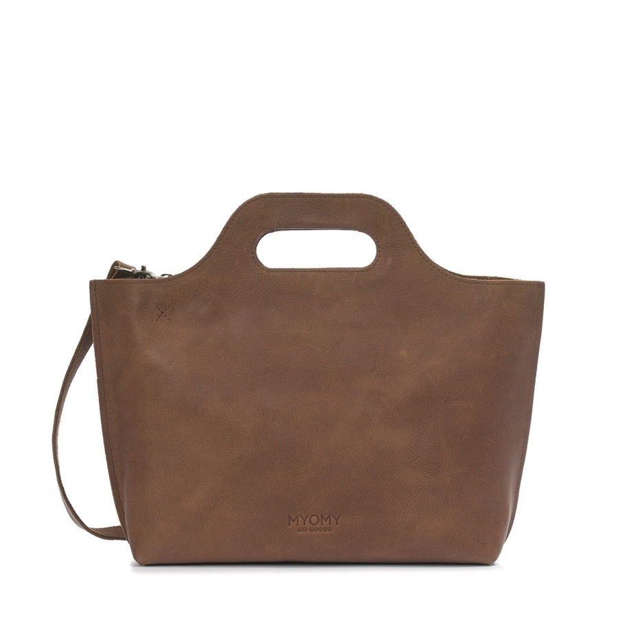 Dames MYoMY Handtassen | My Carry Bag Handbag - Hunter Mid Brown Hunter-Mid-Brown