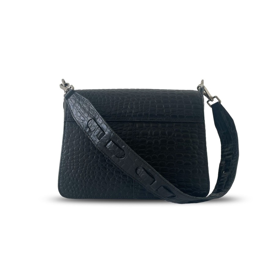 Dames MYoMY Cross-Body | My Lima Bag Shoulderbag - Croco Black Croco-Black