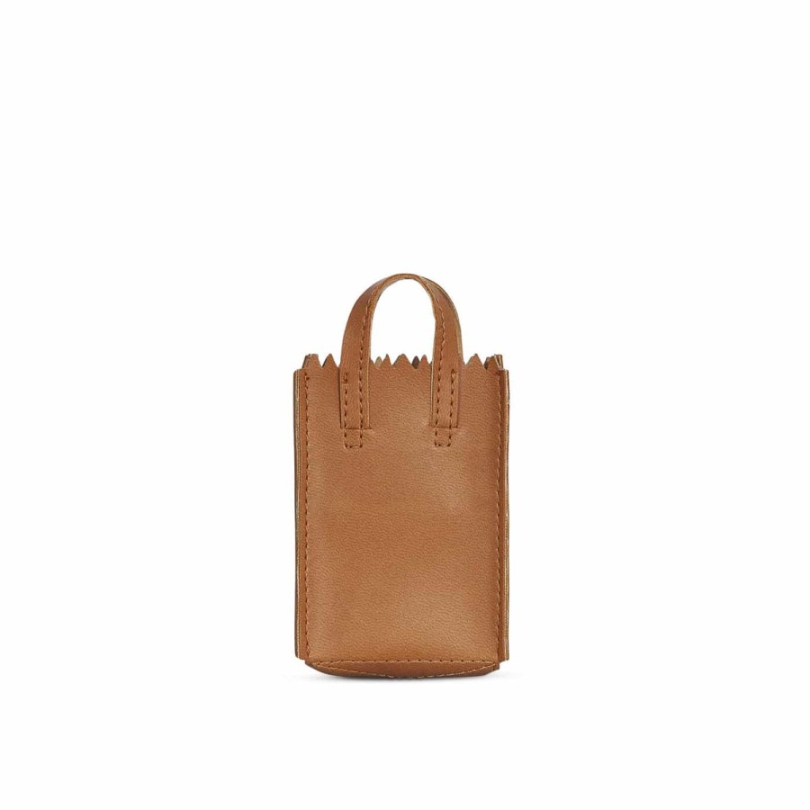 Dames MYoMY Sleutelhangers | My Paper Bag Miniatuur Met Sleutelhanger - Appleskin - Appleskin Camel Appleskin-Camel