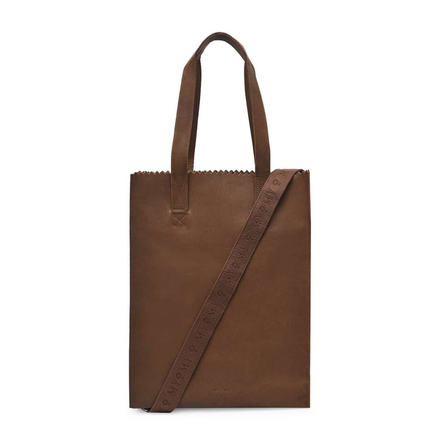 Dames MYoMY Business- En Laptoptassen | My Paper Bag Office - Hunter Mid Brown Hunter-Mid-Brown