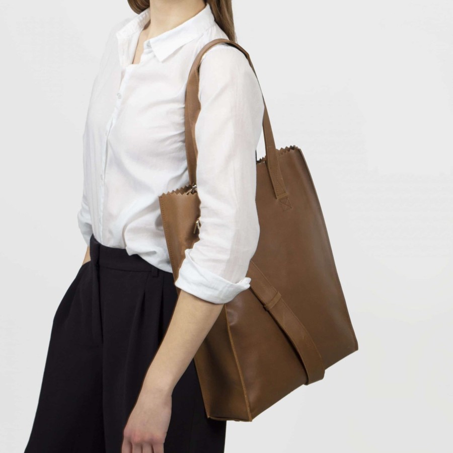 Dames MYoMY Business- En Laptoptassen | My Paper Bag Office - Hunter Mid Brown Hunter-Mid-Brown