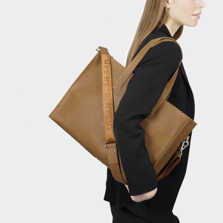 Dames MYoMY Business- En Laptoptassen | My Paper Bag Work - Hunter Mid Brown Hunter-Mid-Brown